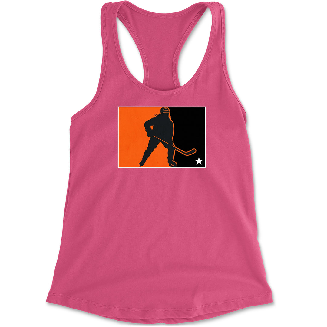 Hockey Enforcer Retro Vintage Racerback Tank Top for Women Hot Pink