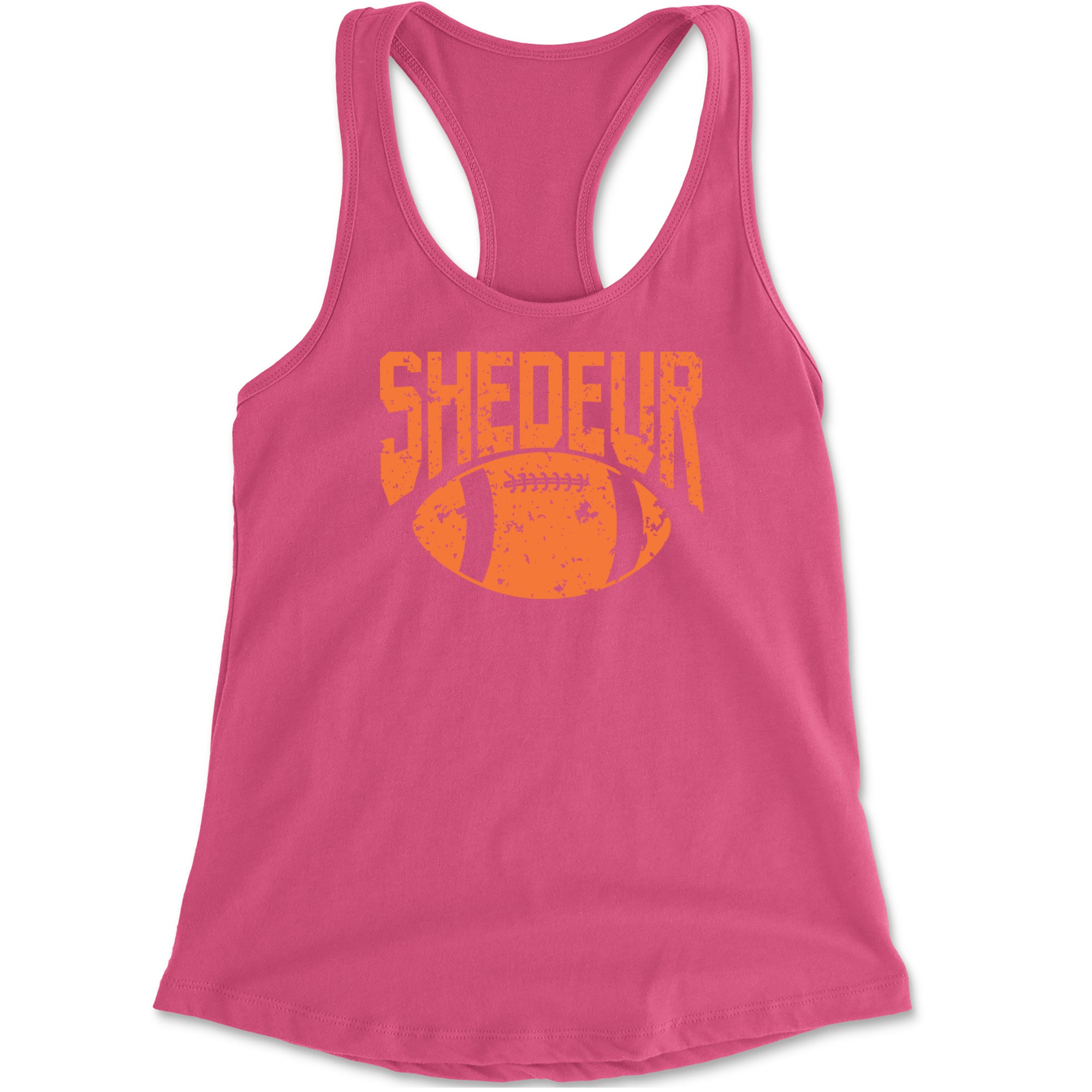 Shedeur Football Racerback Tank Top for Women Hot Pink