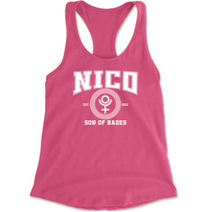 Nico Son of Hades Underworld Crest Racerback Tank Top for Women Hot Pink