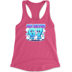 67 Six Seven Meme Kawaii Cloud Racerback Tank Top for Women Hot Pink