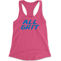 All Grit Detroit Football Racerback Tank Top for Women Hot Pink
