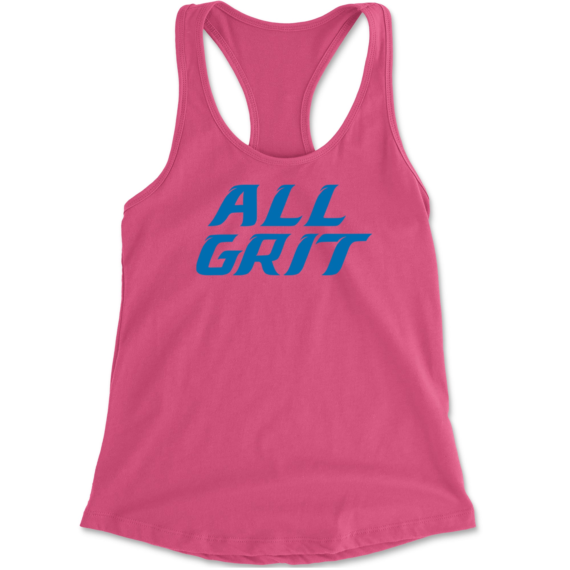 All Grit Detroit Football Racerback Tank Top for Women Hot Pink
