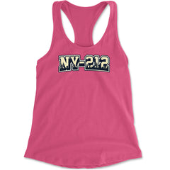 New York City 212 Area Code Skyline  Racerback Tank Top for Women Hot Pink