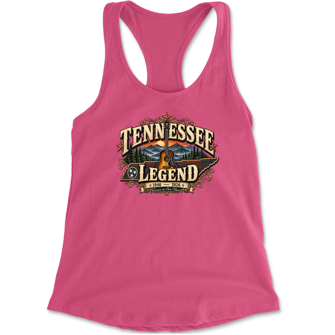 Tennessee Legend Country Music Dolly Racerback Tank Top for Women Hot Pink