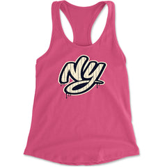 NYC New York City Grunge Street Racerback Tank Top for Women Hot Pink