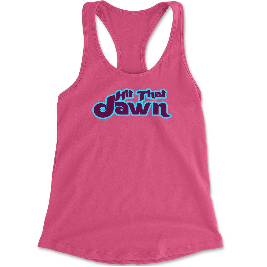 Hit That Jawn Philly Baseball graphic on Women's Lightweight Racerback Tank in Hot Pink