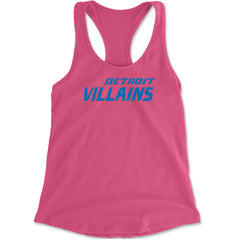 Detroit Villains Grit Football Racerback Tank Top for Women Hot Pink