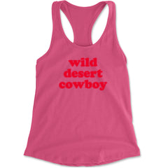 Wild Desert Cowboy Country Racerback Tank Top for Women Hot Pink