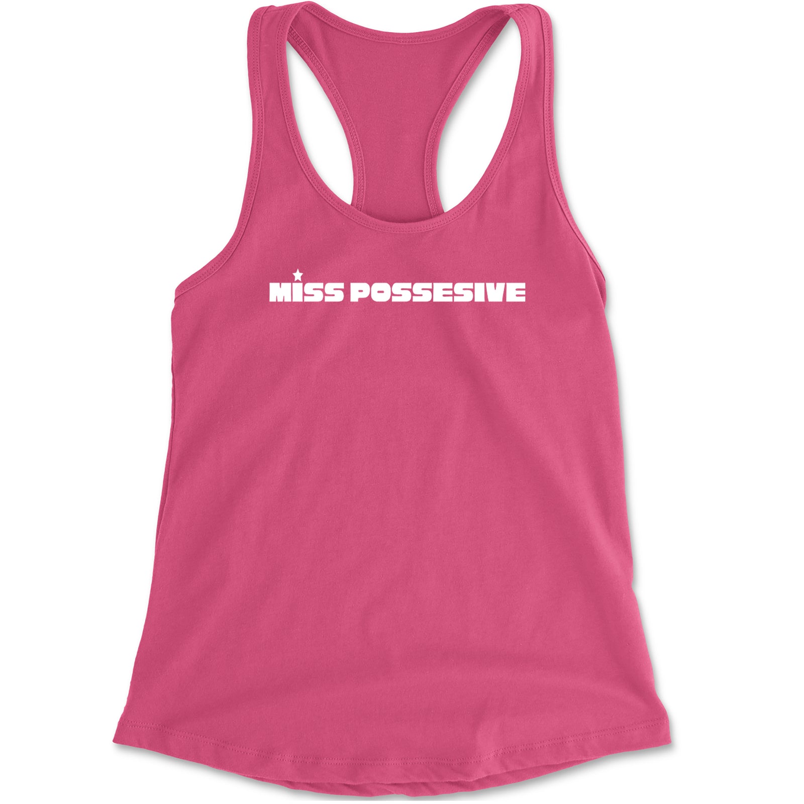 Miss Possessive Music Racerback Tank Top for Women Hot Pink