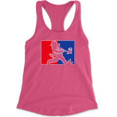 Batter Up Philly Baseball Phan Racerback Tank Top for Women Hot Pink
