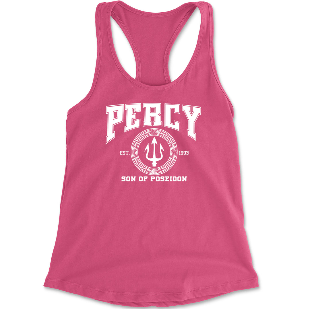 Percy Son Of Poseidon Sea God Racerback Tank Top for Women Hot Pink