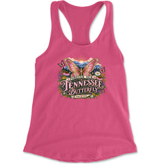 Forever Our Tennessee Butterfly Dolly Racerback Tank Top for Women Hot Pink