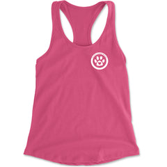 TLC To Love a Canine Dog Rescue White Racerback Tank Top for Women Hot Pink