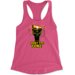 Hoist The Cone Pittsburgh Pride Racerback Tank Top for Women Hot Pink