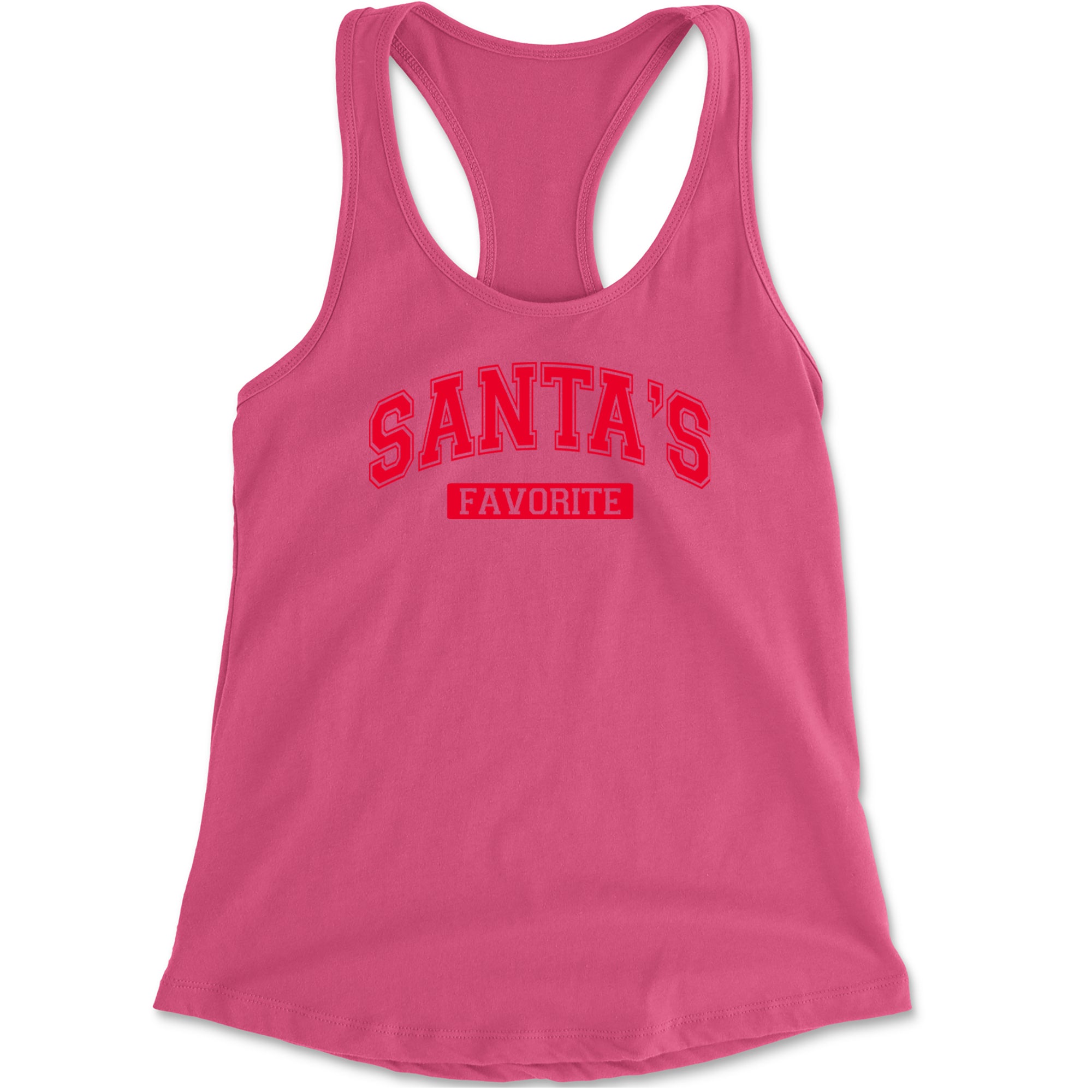 Santa's Favorite Racerback Tank Top for Women Hot Pink