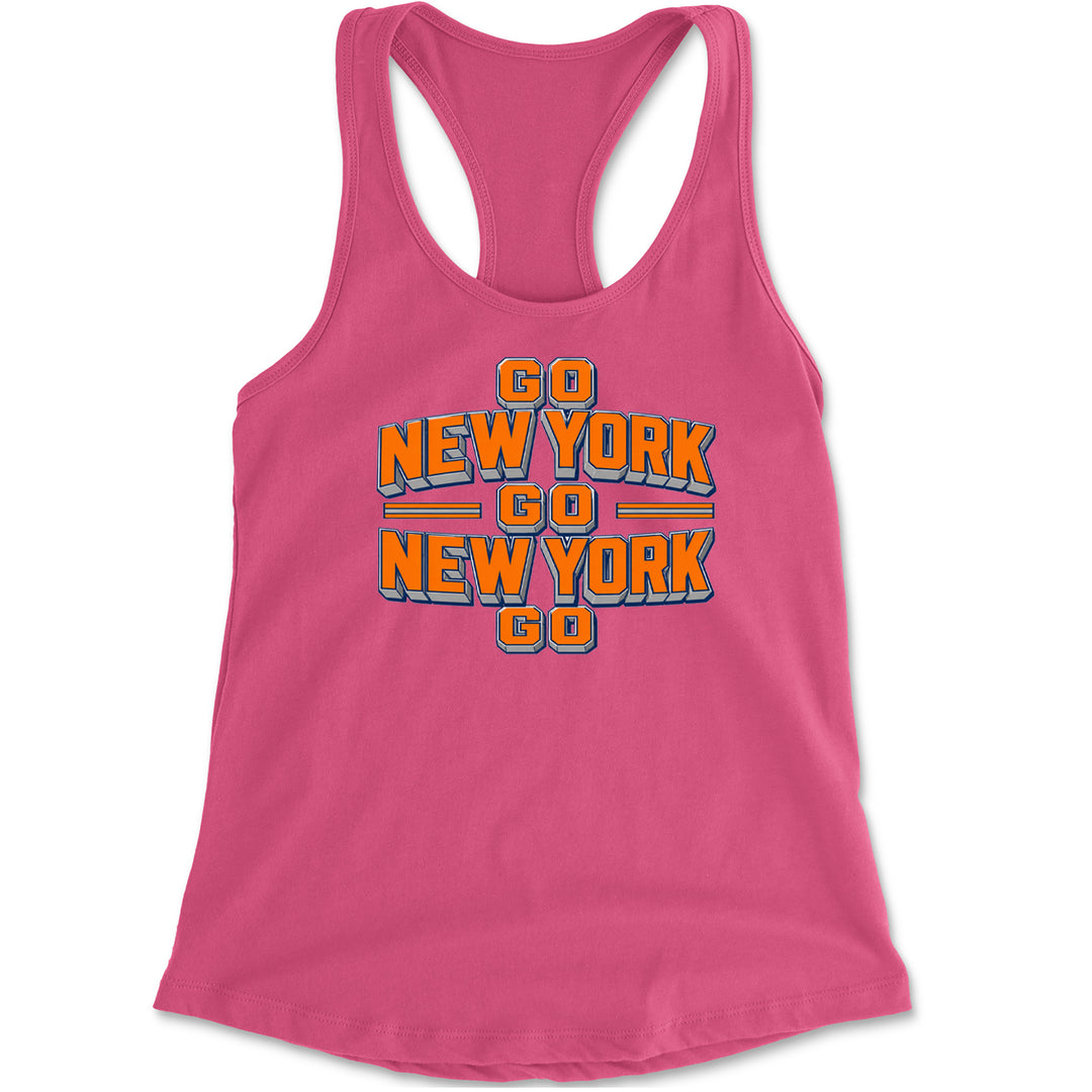 Go New York Go Basketball Racerback Tank Top for Women Hot Pink