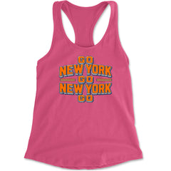 Go New York Go Basketball Racerback Tank Top for Women Hot Pink