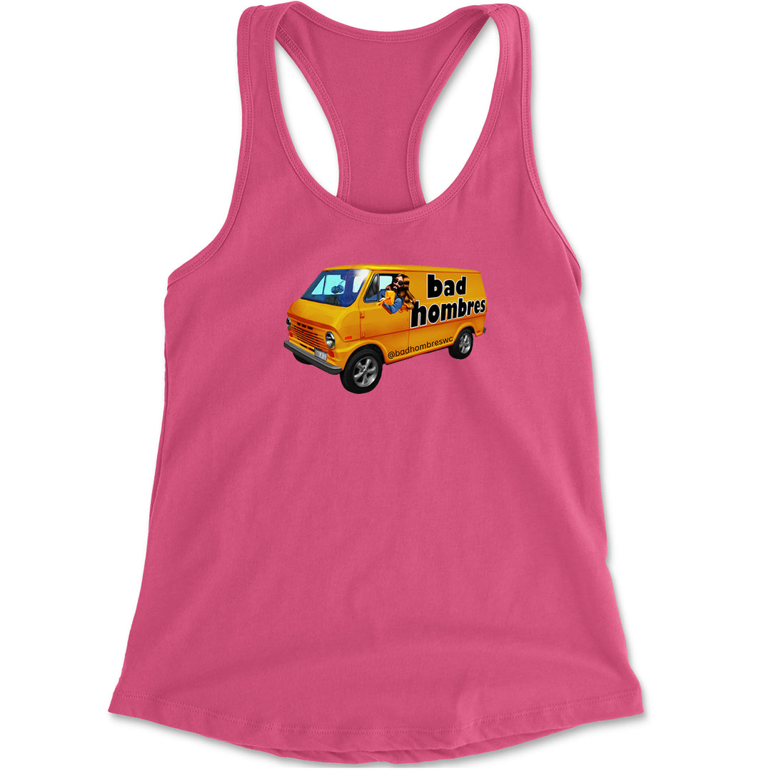 Bad Hombres Van West Chester Band Racerback Tank Top for Women Hot Pink