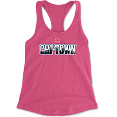 Chicago Chi-Town City Pride Racerback Tank Top for Women Hot Pink