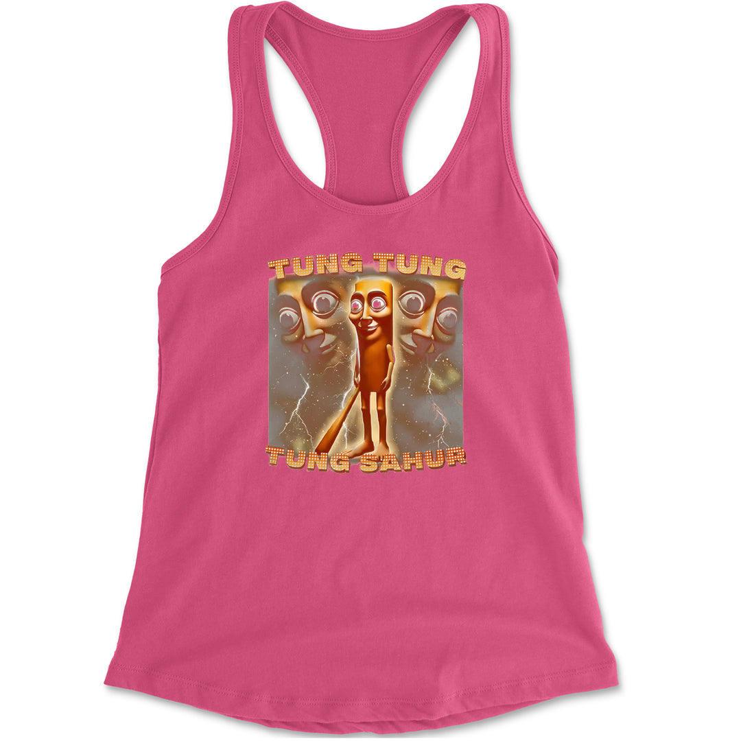 Tung Tung Tung Sahur Enforcer Racerback Tank Top for Women Hot Pink