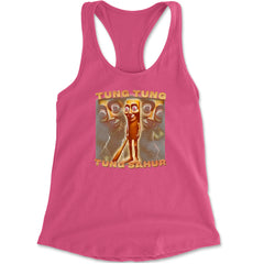 Tung Tung Tung Sahur Enforcer Racerback Tank Top for Women Hot Pink