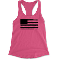 Redacted American Flag Racerback Tank Top for Women Hot Pink