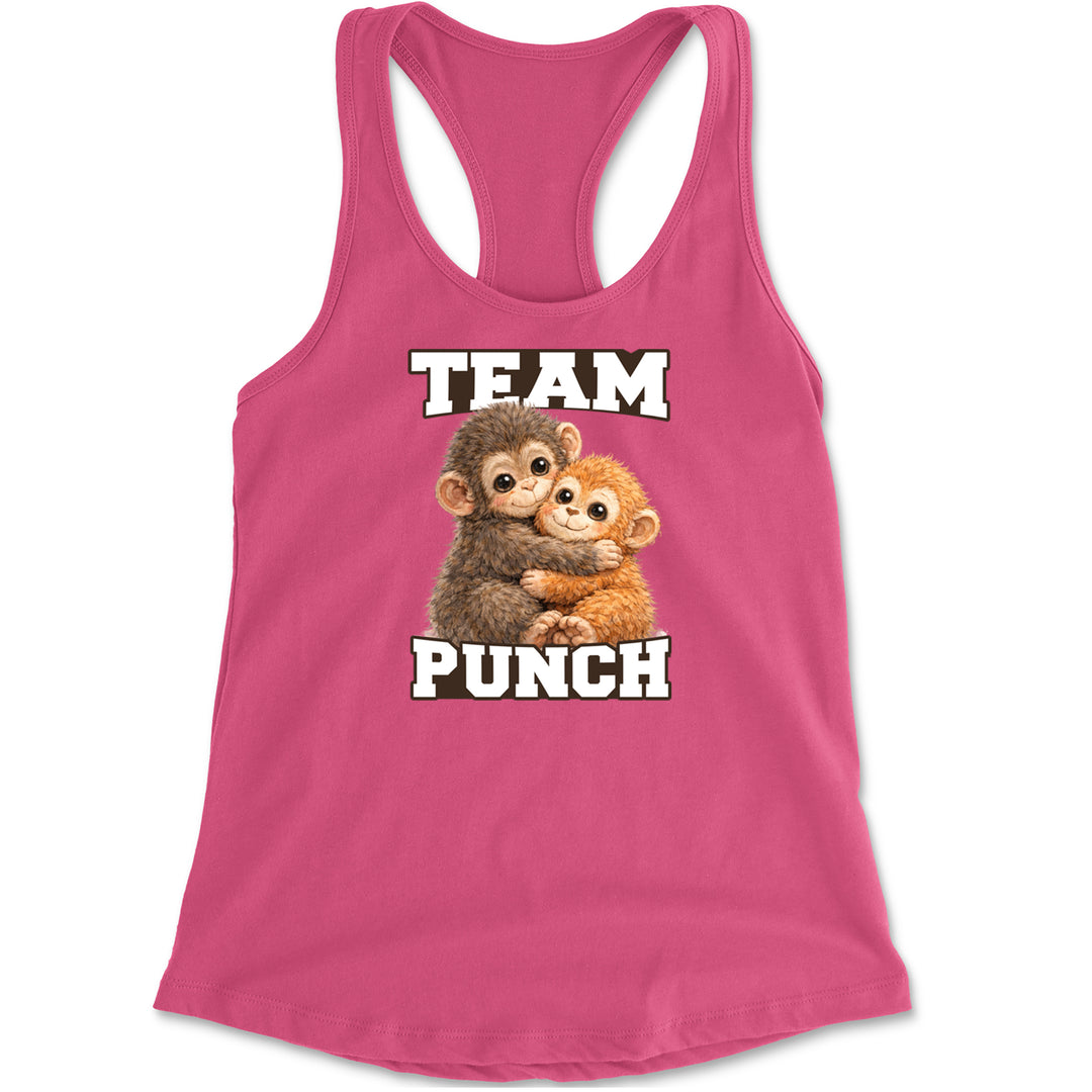 Team Punch Panchi-kun Monkey Racerback Tank Top for Women Hot Pink