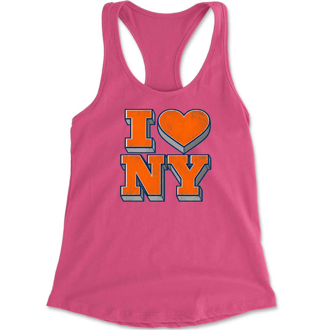 New York City Pride Heart Racerback Tank Top for Women Hot Pink