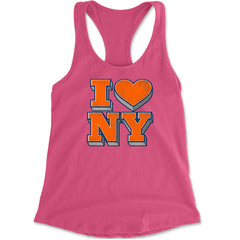 New York City Pride Heart Racerback Tank Top for Women Hot Pink