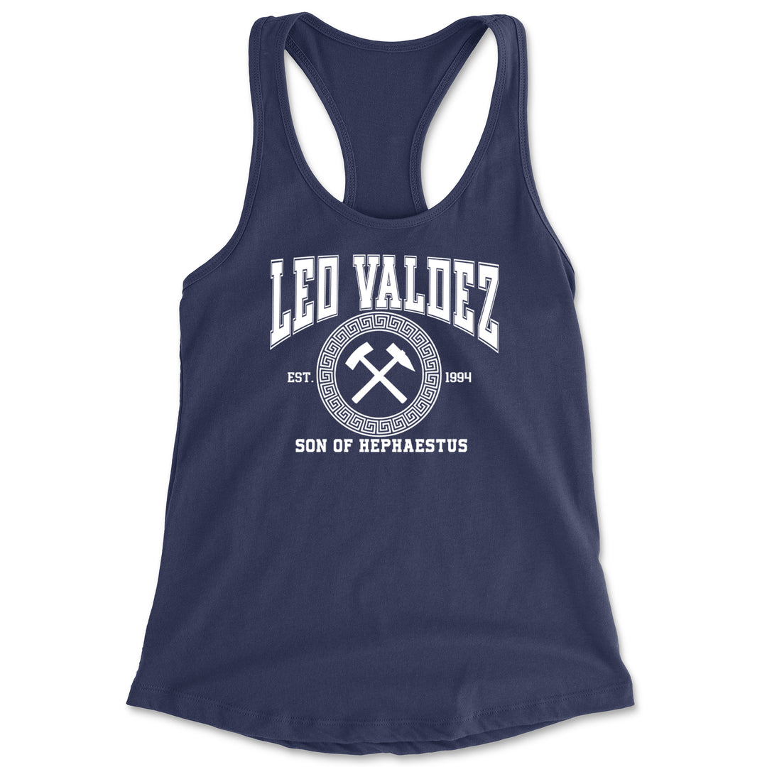 Leo Valdez Son of Hephaestus Forge Master Racerback Tank Top for Women Navy Blue