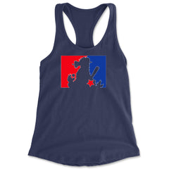 Philly Baseball Phan graphic on Women's Lightweight Racerback Tank in Navy Blue