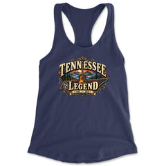 Tennessee Legend Country Music Dolly Racerback Tank Top for Women Navy Blue