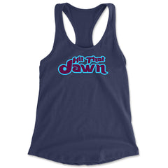 Hit That Jawn Philly Baseball graphic on Women's Lightweight Racerback Tank in Navy Blue