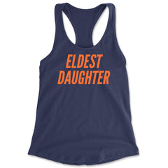 Eldest Daughter Racerback Tank Top for Women Navy Blue