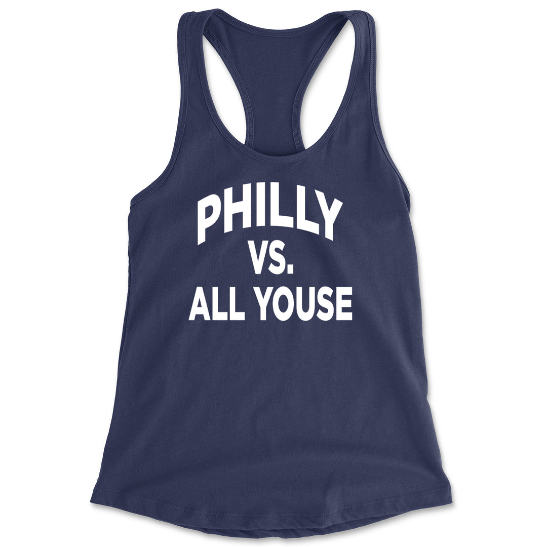 Philly Vs. All Youse Philly Thing Racerback Tank Top for Women Navy Blue