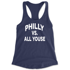 Philly Vs. All Youse Philly Thing Racerback Tank Top for Women Navy Blue