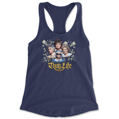 Golden Chain Thug Life Girls Racerback Tank Top for Women Navy Blue