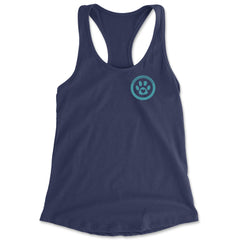 TLC To Love a Canine Dog Rescue Teal Racerback Tank Top for Women Navy Blue