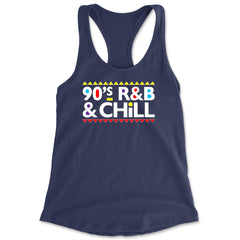 90s R&B and Chill Retro Throwback Racerback Tank Top for Women Navy Blue