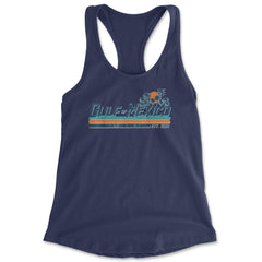 Gulf Of Mexico Established Year 1550 Racerback Tank Top for Women Navy Blue