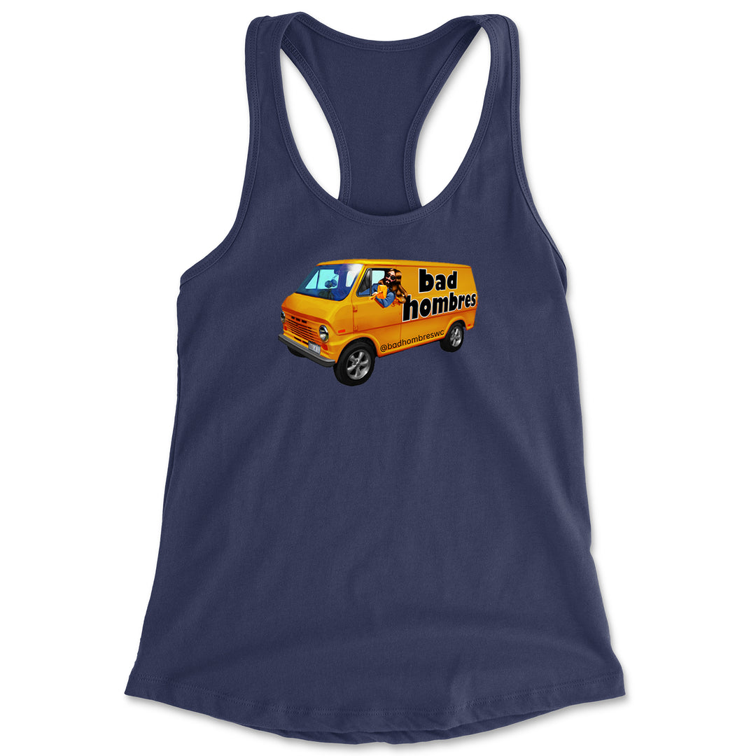 Bad Hombres Van West Chester Band Racerback Tank Top for Women Navy Blue