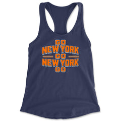 Go New York Go Basketball Racerback Tank Top for Women Navy Blue
