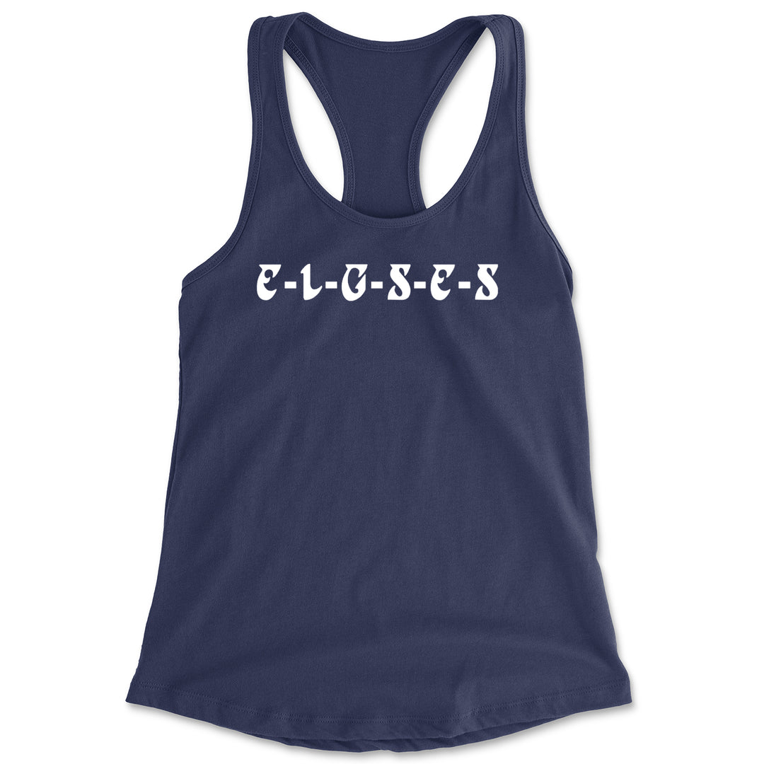 E-L-G-S-E-S Eagles Chant Racerback Tank Top for Women Navy Blue