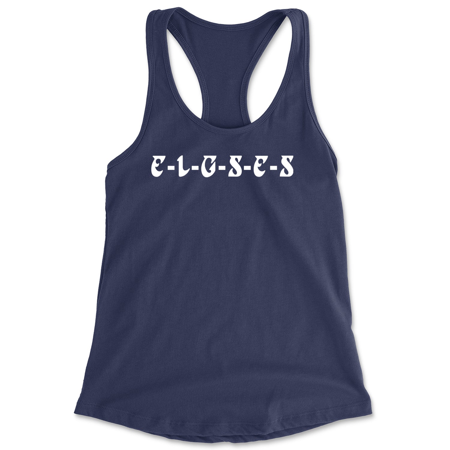 E-L-G-S-E-S Eagles Chant Racerback Tank Top for Women Navy Blue