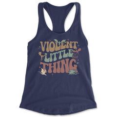 Violent Little Thing Dragon Racerback Tank Top for Women Navy Blue