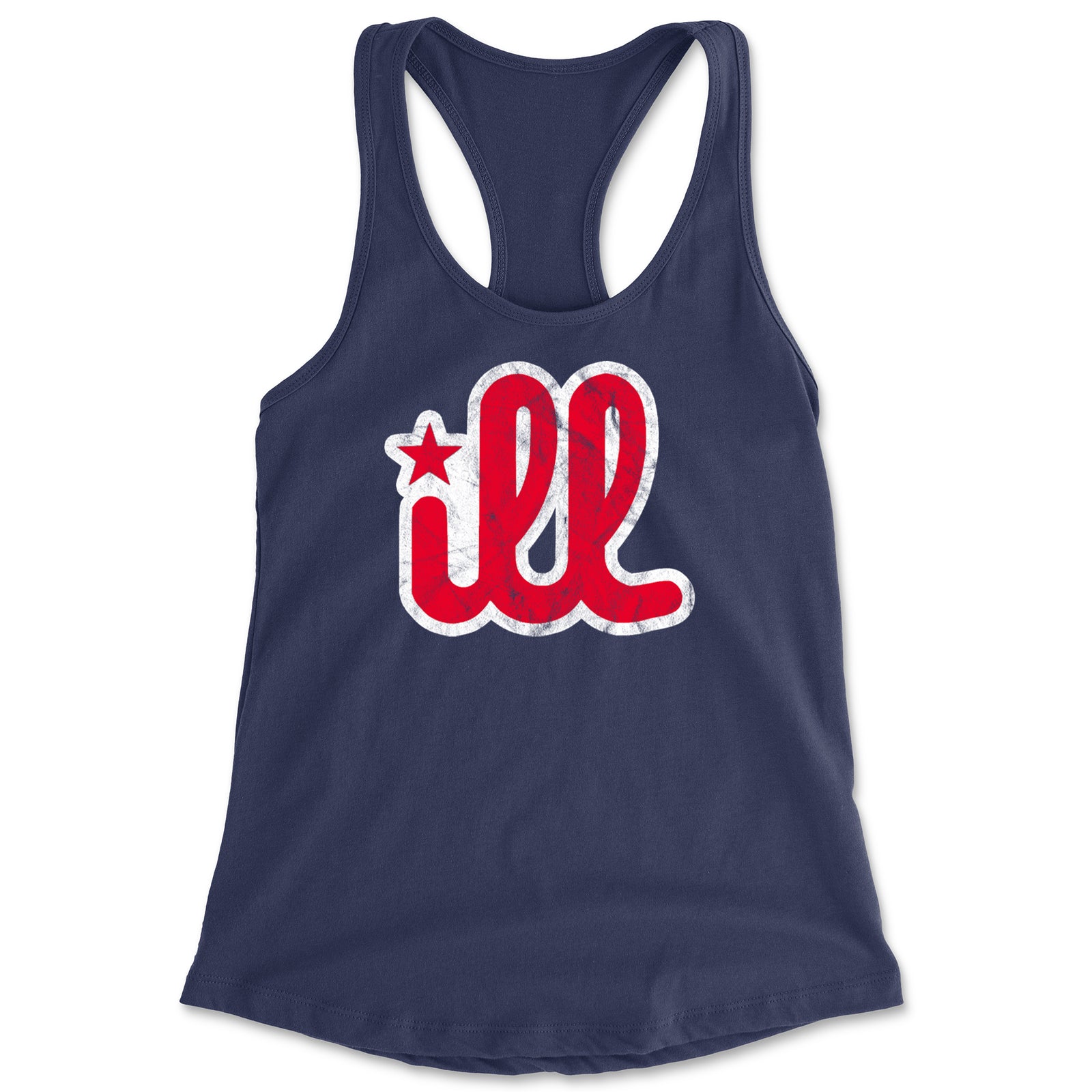 ILL Vintage It's A Philly Thing Racerback Tank Top for Women Navy Blue