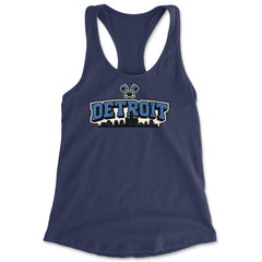 Detroit Motor City Retro Piston Racerback Tank Top for Women Navy Blue