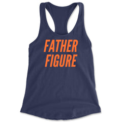 Father Figure Racerback Tank Top for Women Navy Blue