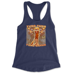 Tung Tung Tung Sahur Enforcer Racerback Tank Top for Women Navy Blue