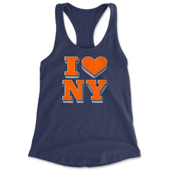 New York City Pride Heart Racerback Tank Top for Women Navy Blue